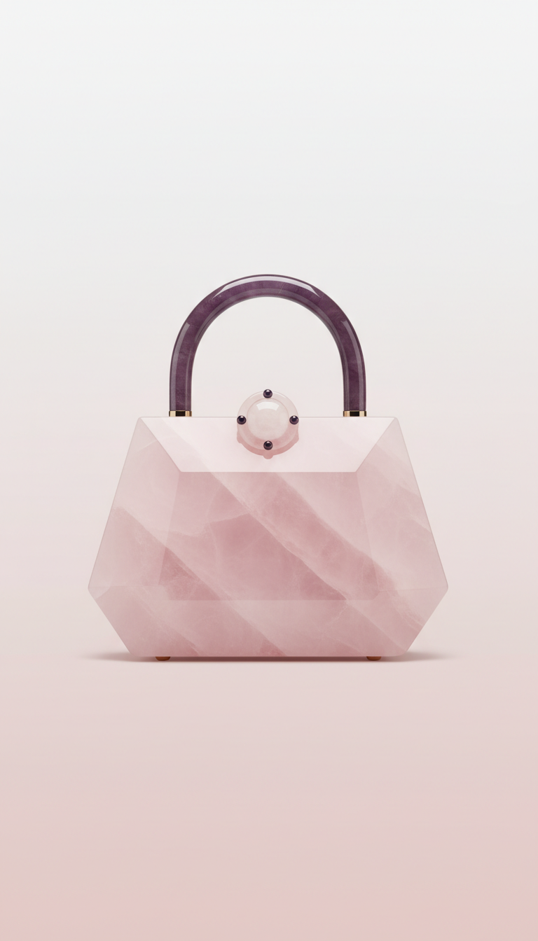 Rose Quartz Sculpted Handbag