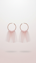 Blush Veil Dainty Hoop Earrings