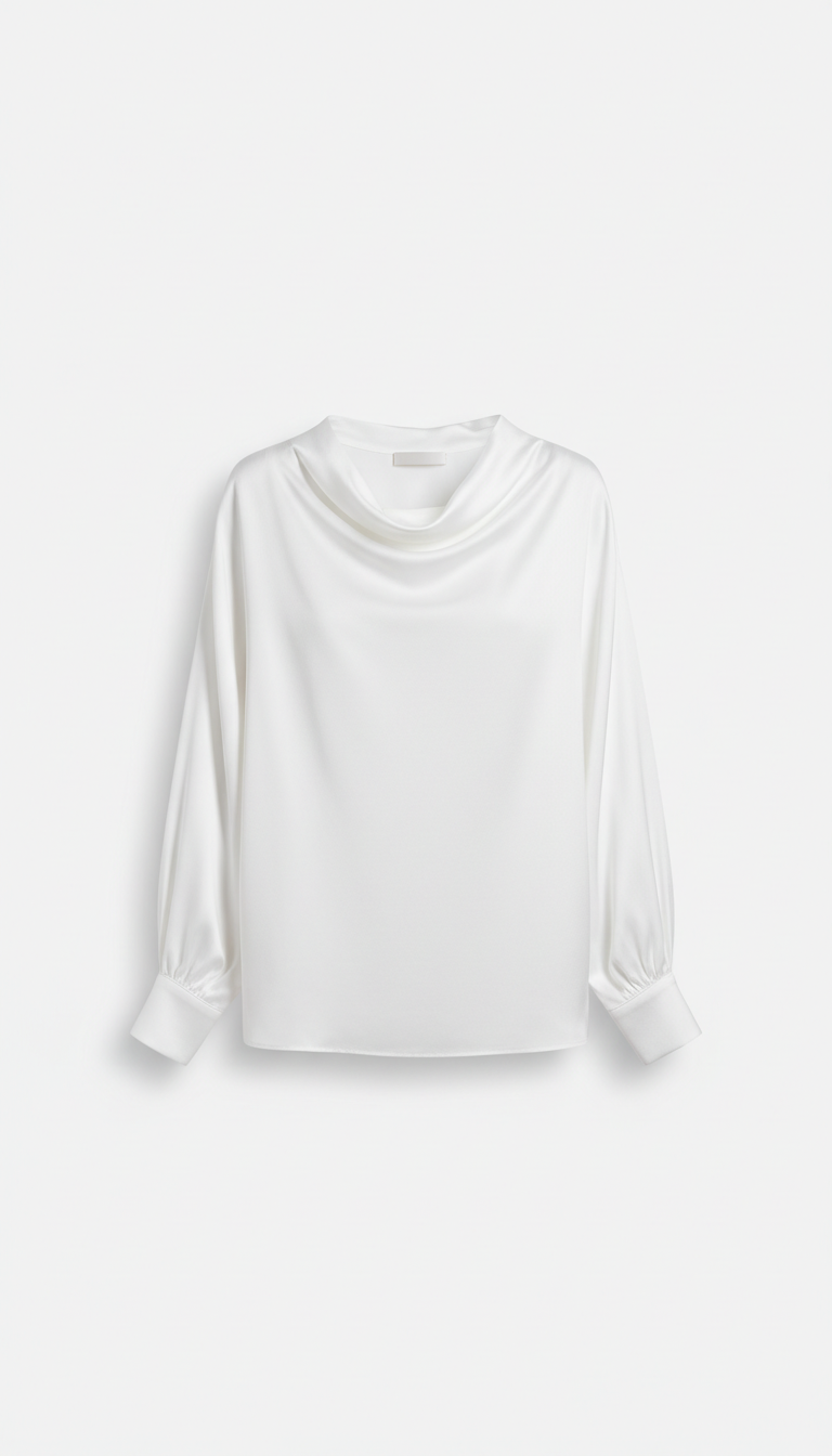 Cloud White Pure Silk Blouse