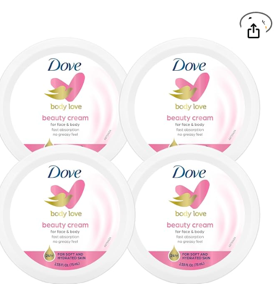 Dove Body Love Beauty Cream 4-Pack for face and body